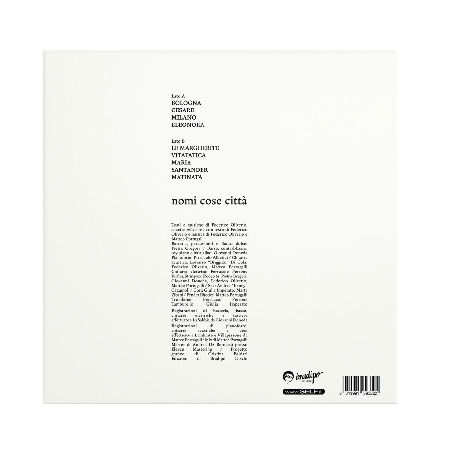 Moretti – nomi cose città (LP nero)